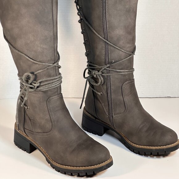 LADIES SIZE 8 GRAY BOOTS - Picture 13 of 16